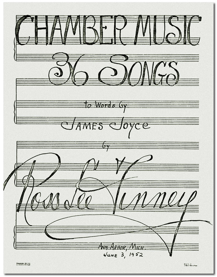 Autograph title page of Chamber Music by Ross Lee Finney