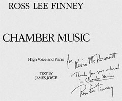 Inscribed cover page of Chamber Music
